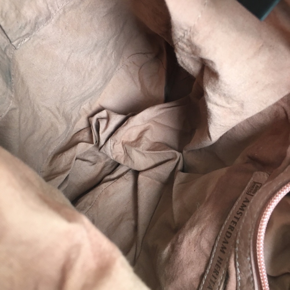 Amsterdam Heritage Boho Leather Fringe Hobo Bag in Blush From Sundance Catalog - Picture 12 of 16